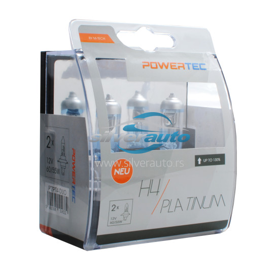 Auto sijalica Powertec Platinum +130 H4 12V /cena za par sijalica/ - Powertec Platinum