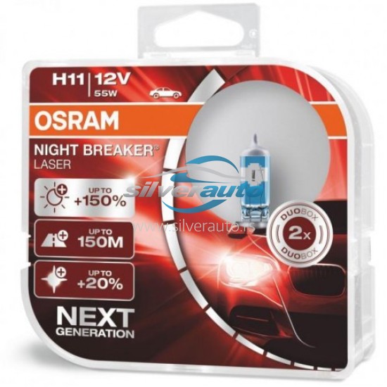 Auto sijalica Osram  12v H11  Night Breaker Laser cena za dve sijalice - Osram sijalice