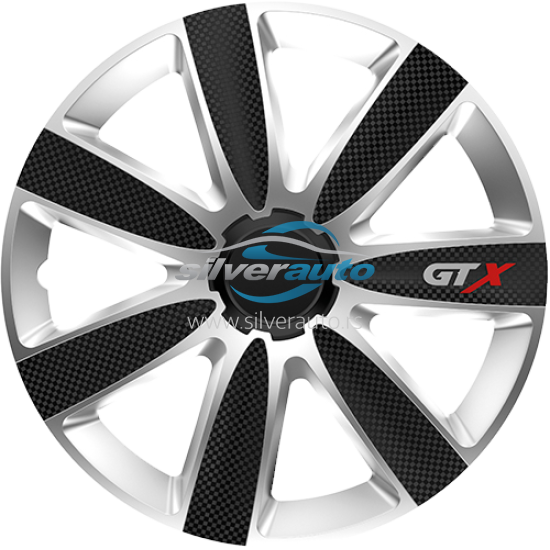 Ratkapne 14″ GTX Carbon Black & Silver (ABS) - Ratkapne 14
